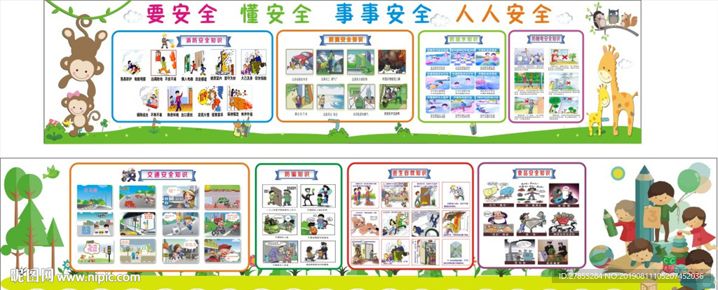幼儿园安全知识文化墙