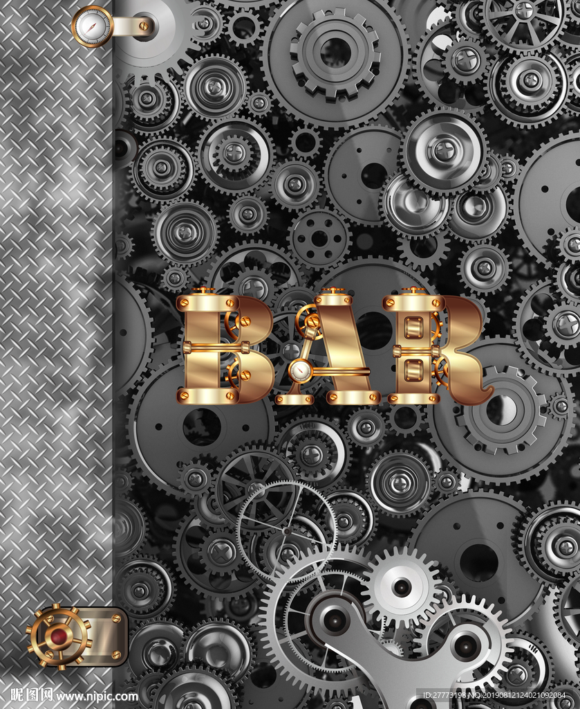 3d立体工业风机械齿轮