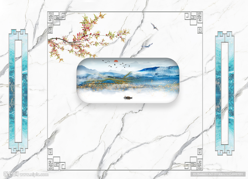 新中式护墙板背景墙