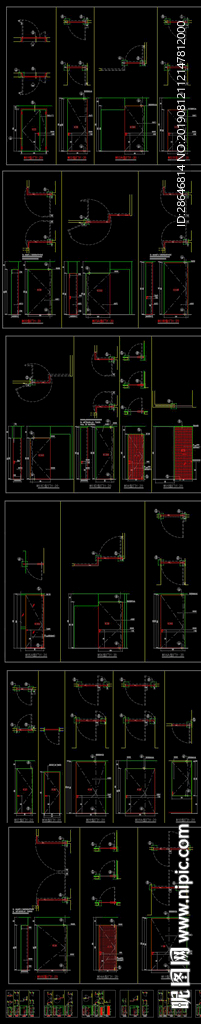 吊轨推拉门折叠门CAD结构标准