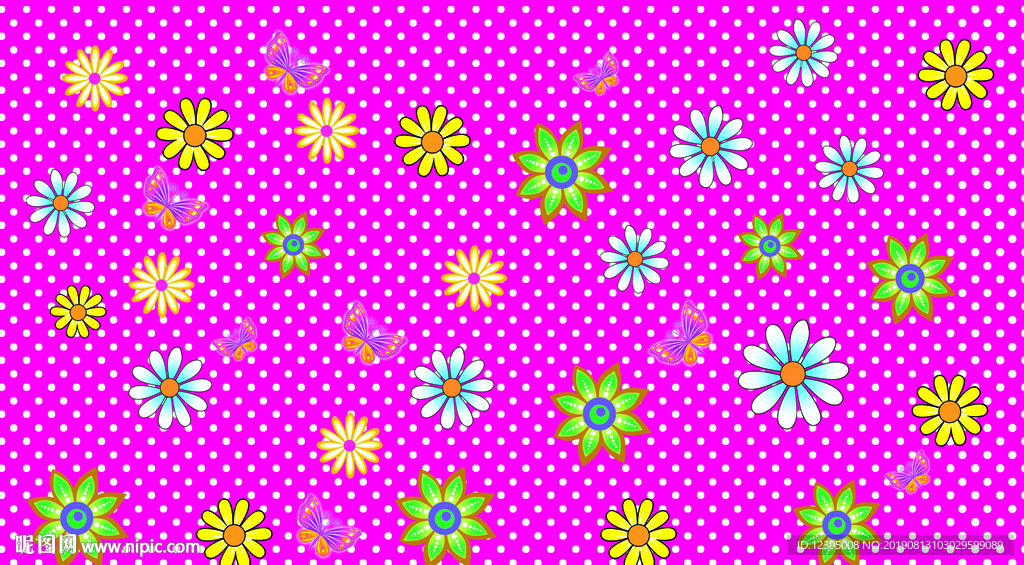 卡通花蝴蝶矢量图