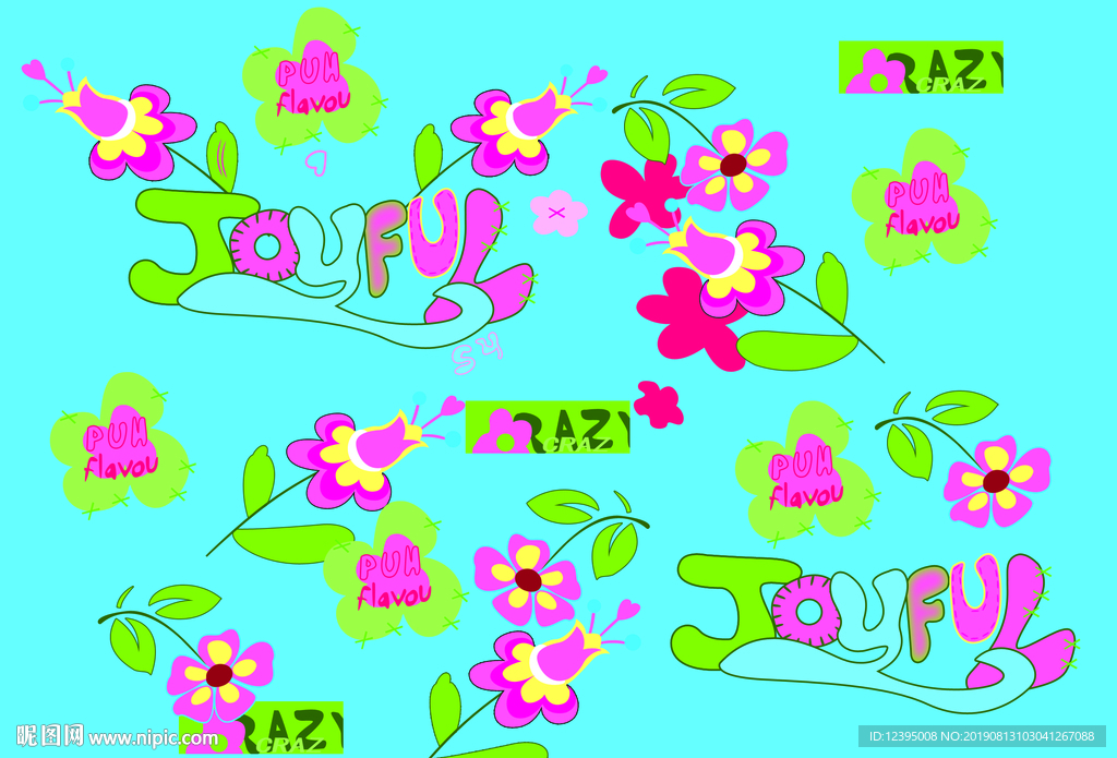 卡通花布