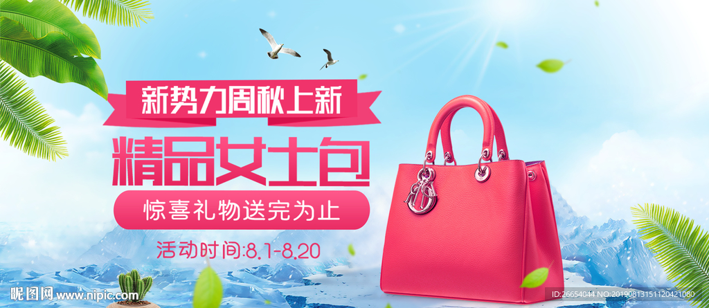 时尚女士包袋电商海报