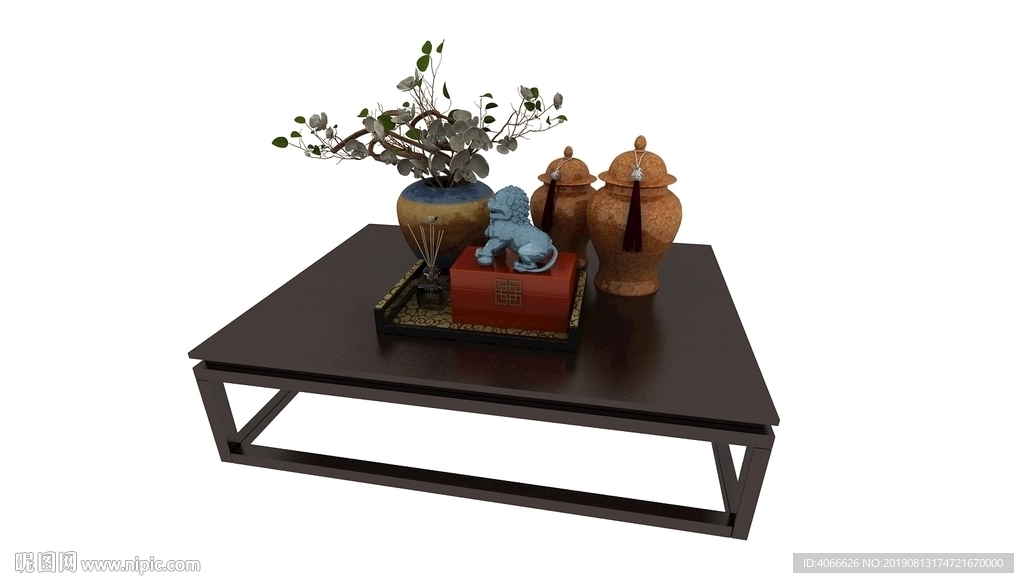 中式花瓶家具3d模型