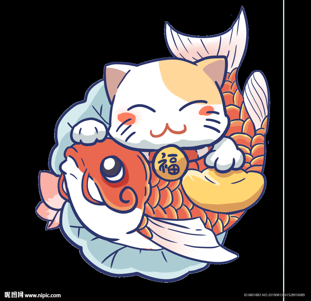 彩绘转运锦鲤和招财猫咪