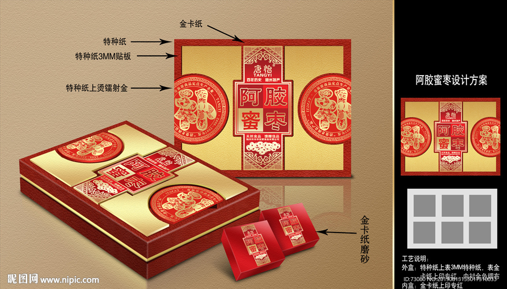 红枣礼盒（平面展开图）