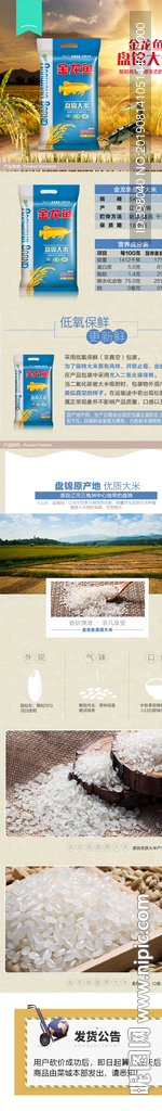 生鲜东北米详情创意海报设计