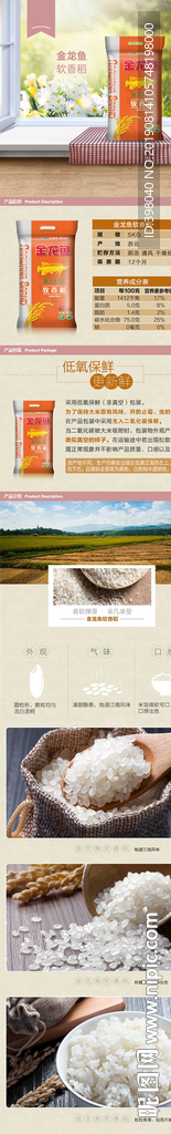 生鲜香稻米详情创意海报设计