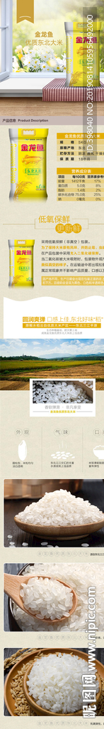 生鲜东北米详情创意海报设计