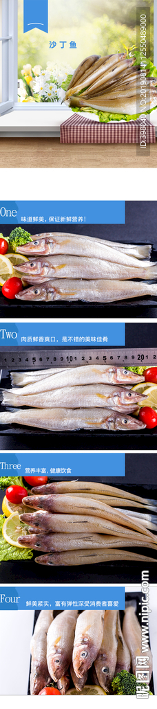 生鲜沙丁鱼详情创意海报设计
