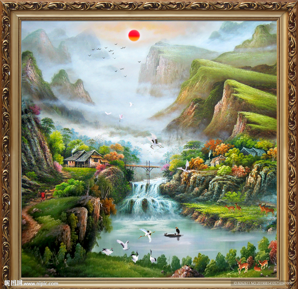 聚宝盆油画