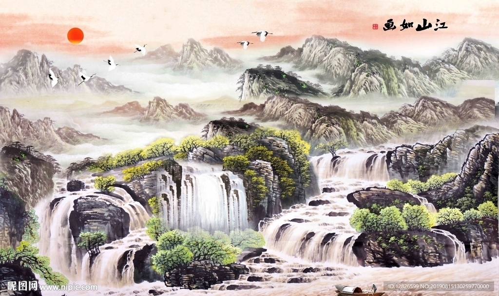 中式背景墙装饰画