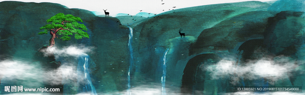 新中式山水装饰画