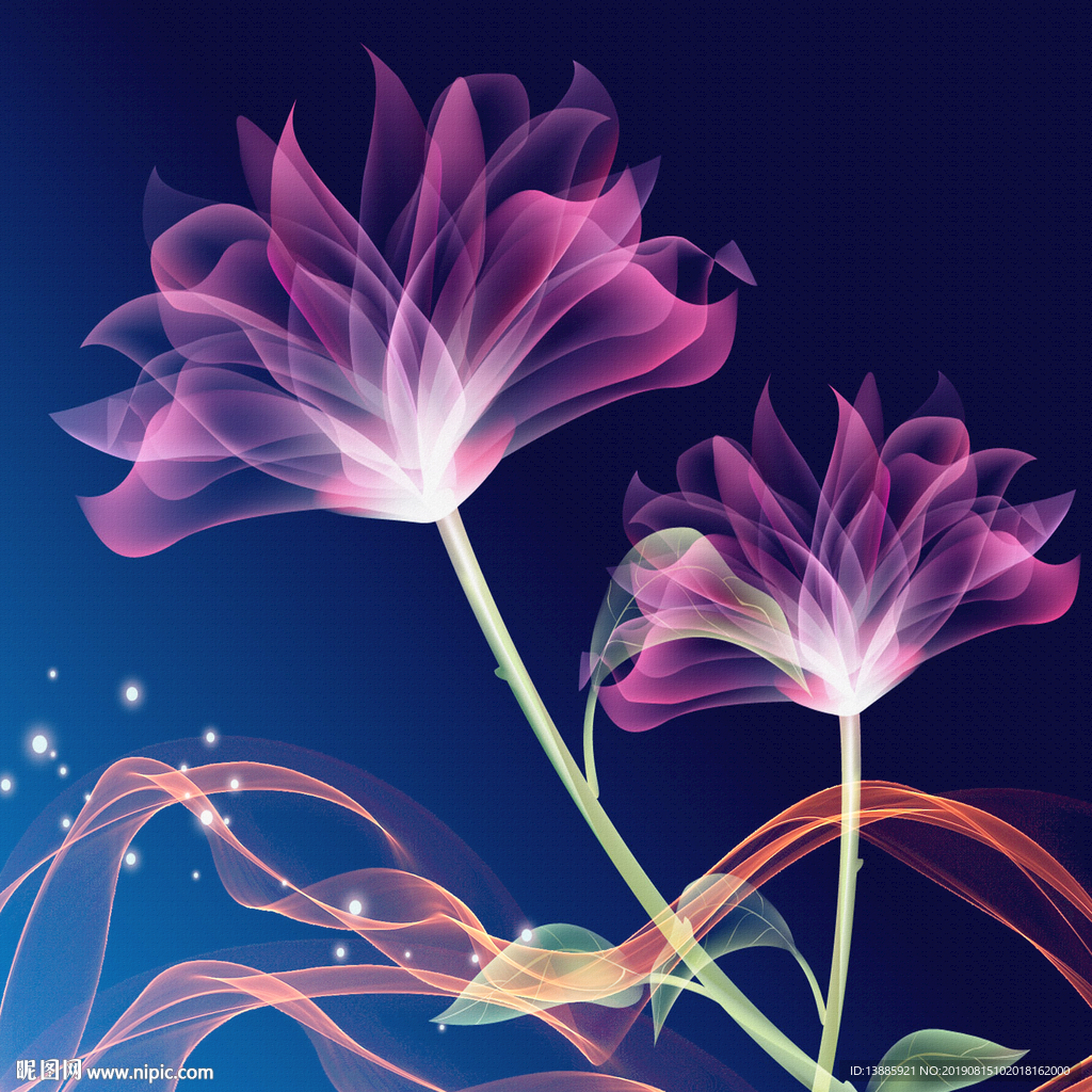 抽象花卉晶瓷画