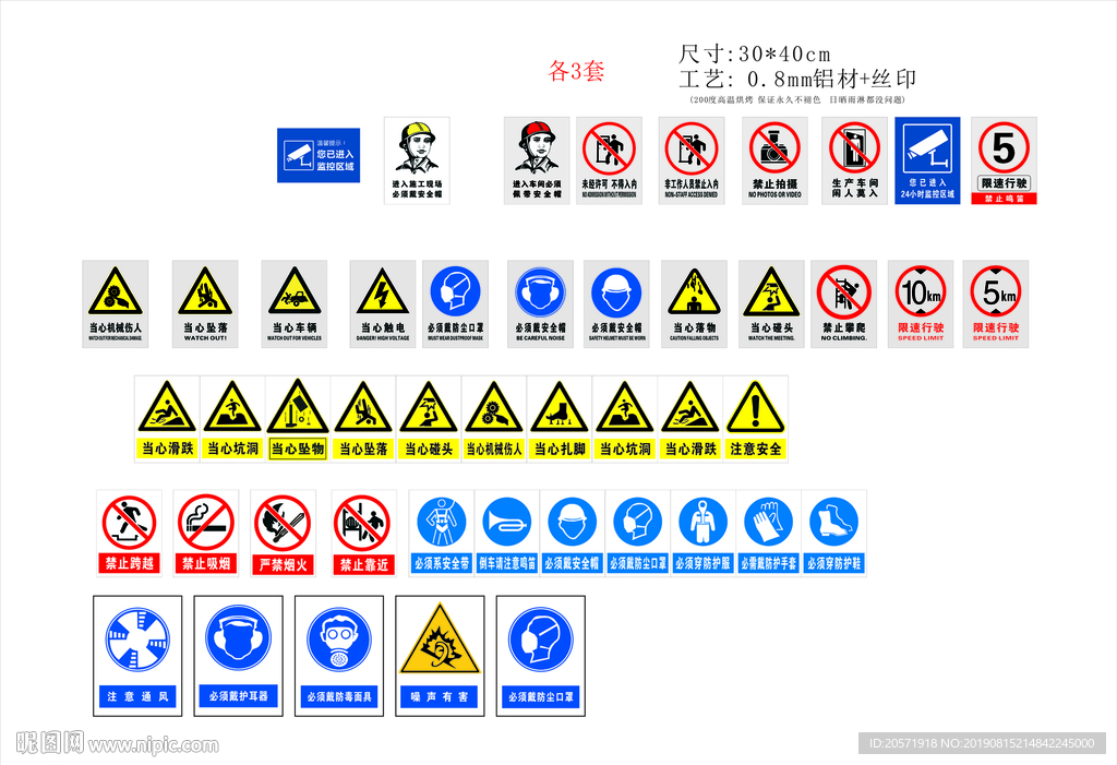 现场安全警示牌标志