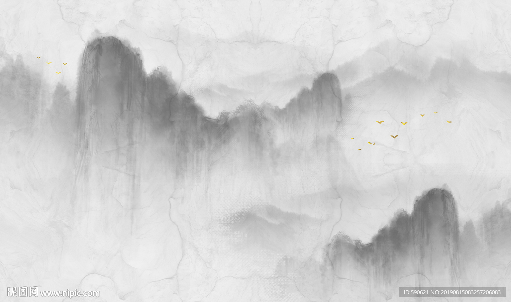 新中式国画背景墙