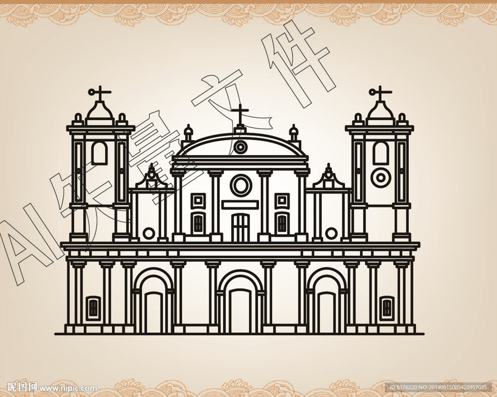 欧式建筑 素描城市