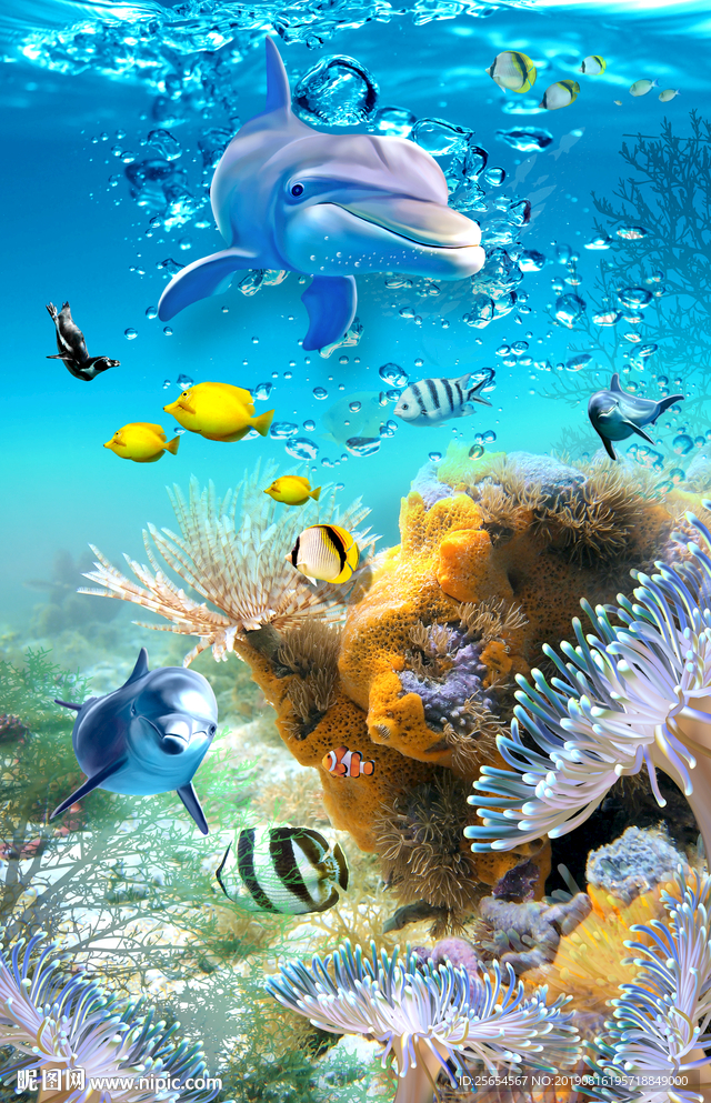 海底世界海洋鱼群玄关