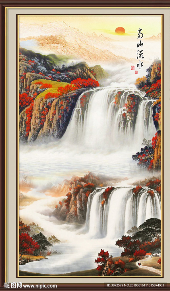 竖幅山水画