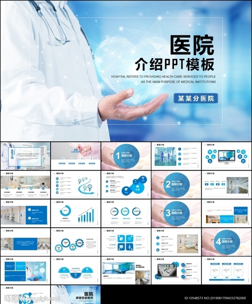 医学报告医院介绍PPT模板