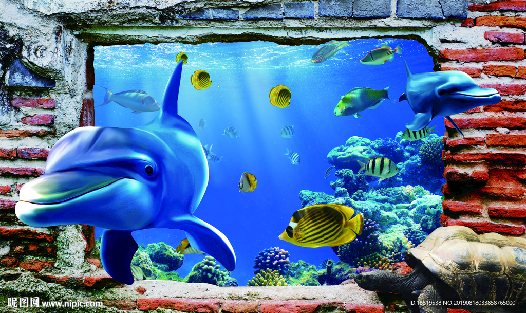 3D海洋世界壁画