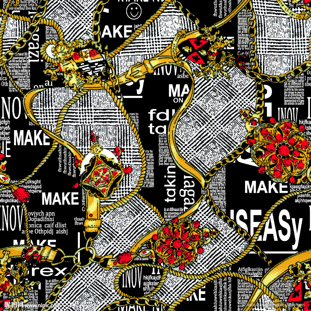 数码 印花 大牌 复古 风格