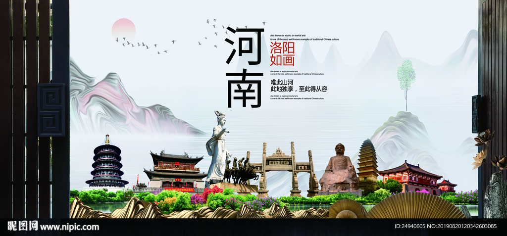 洛阳风光中国风城市形象海报广告