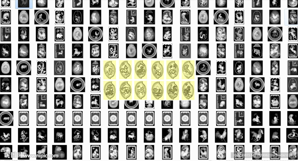 生肖 16套 精雕灰度 玉雕