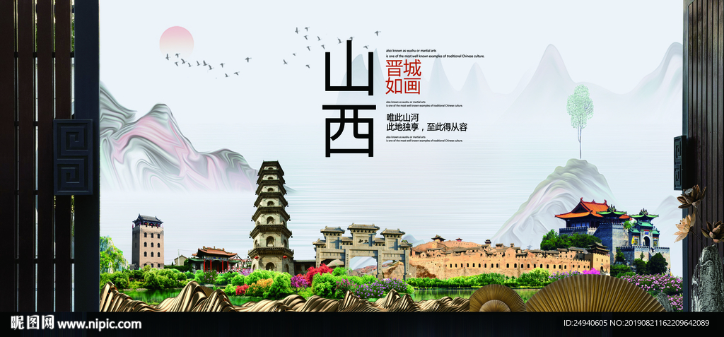 晋城如画中国风城市形象海报广告