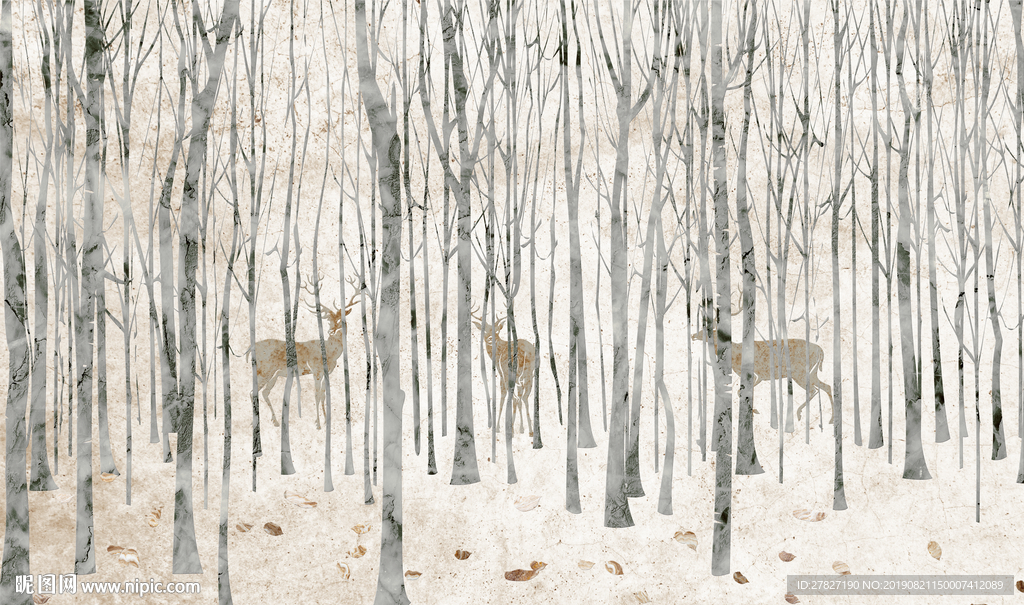 深林鹿 欧式麋鹿 3D鹿 北欧