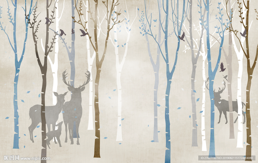 深林鹿 欧式麋鹿 3D鹿 北欧