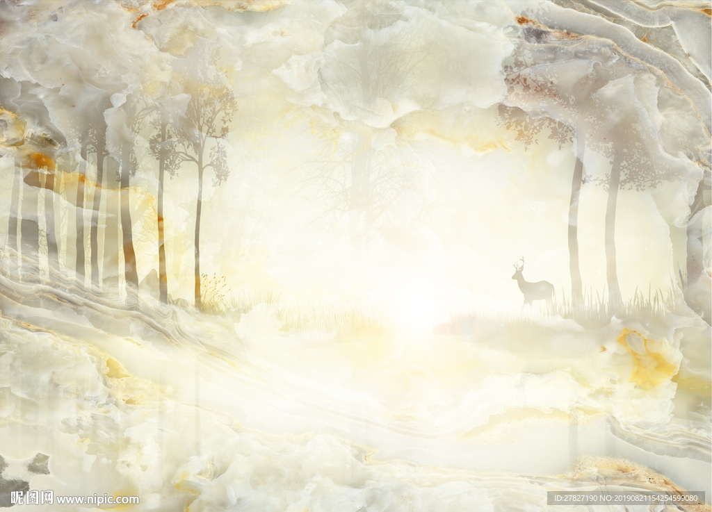 深林鹿 欧式麋鹿 3D鹿 北欧