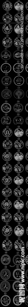 硬币 图案花纹CAD图库
