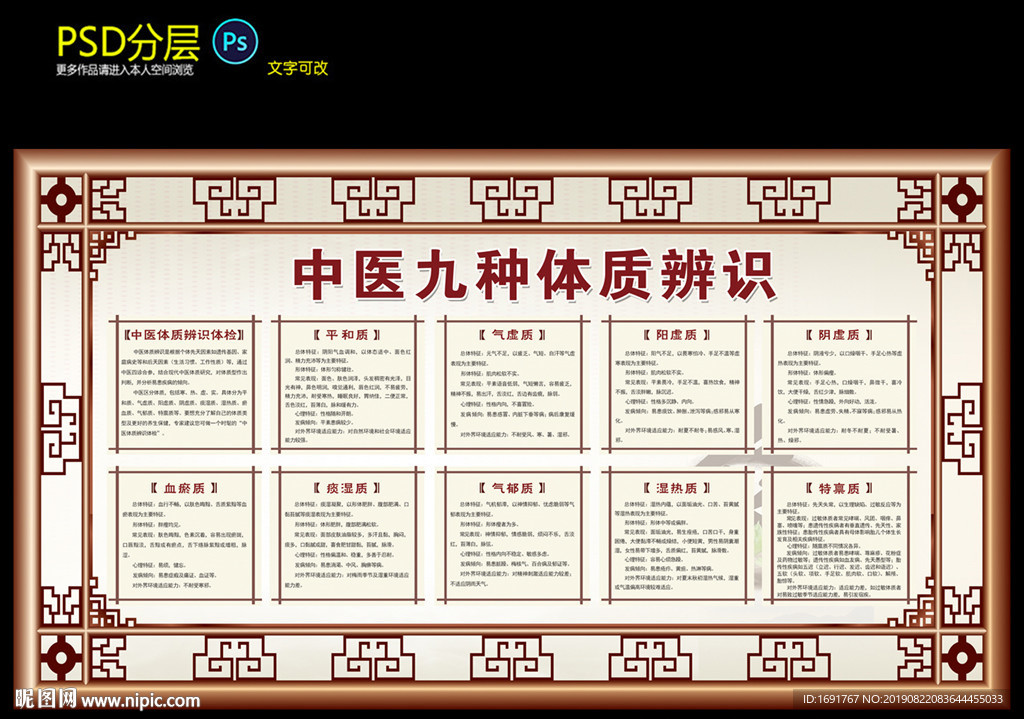 中医九种体质