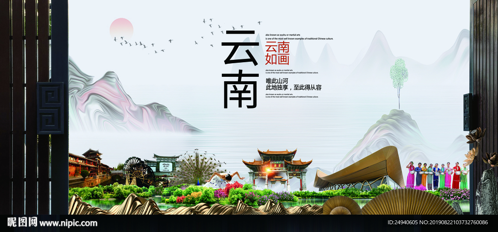 云南中国风城市形象海报广告
