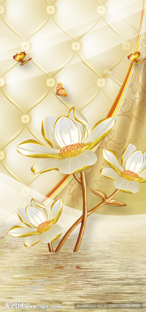 荷趣珠宝3D玄关背景