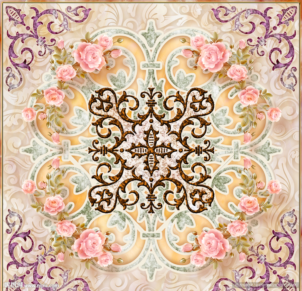 地拼花 无限拼接 自在飞扬 飘