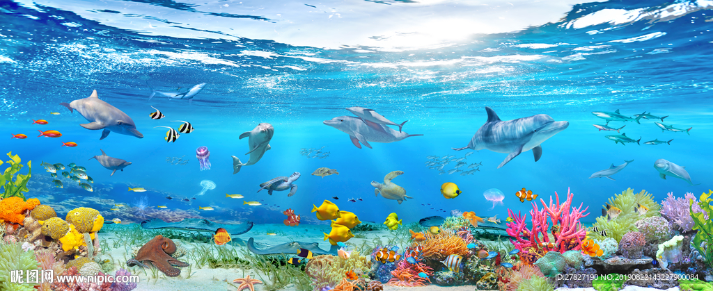 海景沙滩  海底世界