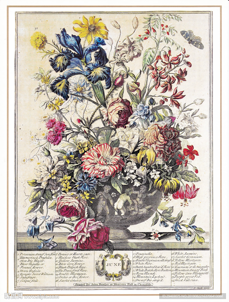 欧式花瓶插画花卉手绘插画装饰画