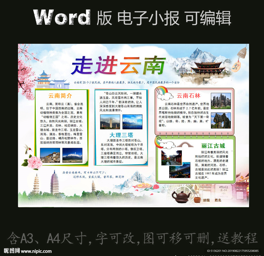 word版电子小报城市走进云南