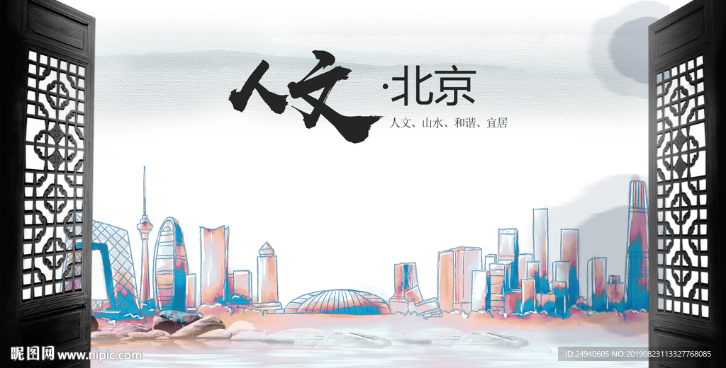 人文北京中国风城市形象海报广告