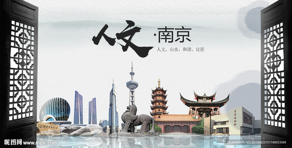 生态南京中国风城市形象海报广告