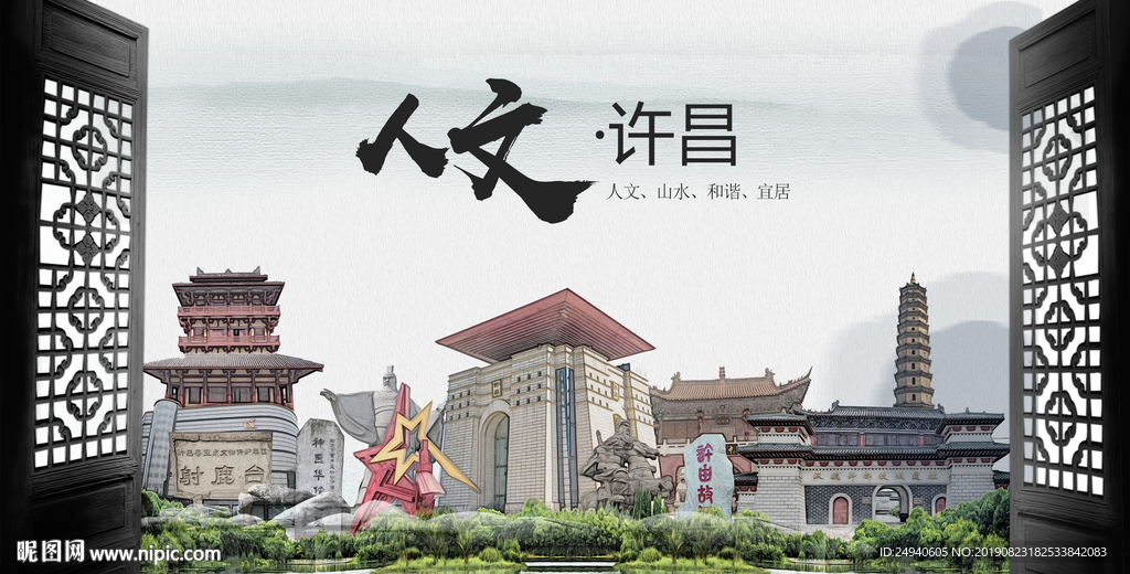 人文许昌中国风城市形象海报广告
