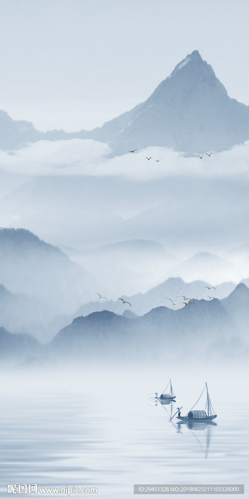 高清山水画 TIF分层玄关