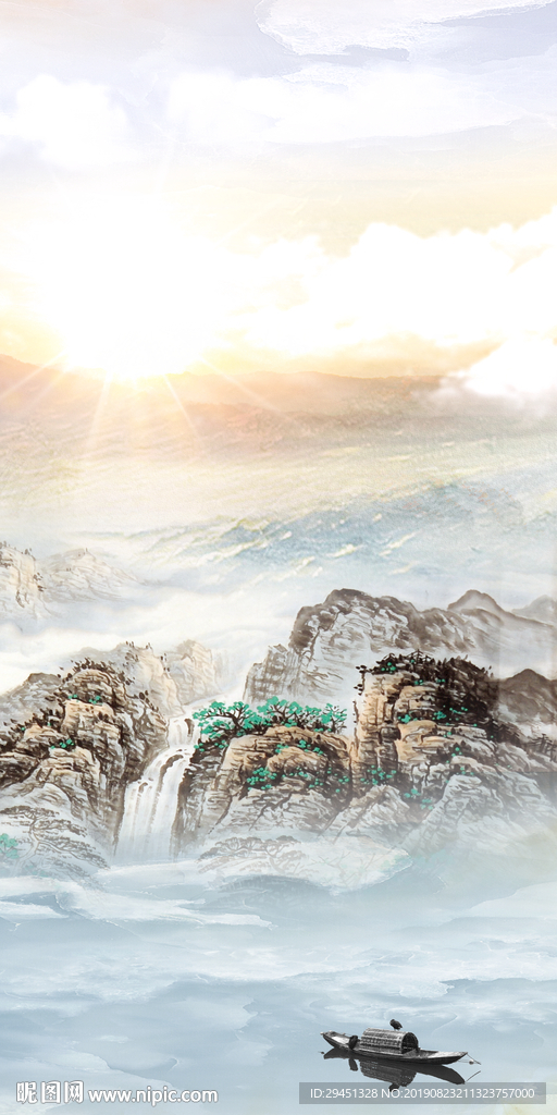 极品山水画 TIF分层玄关