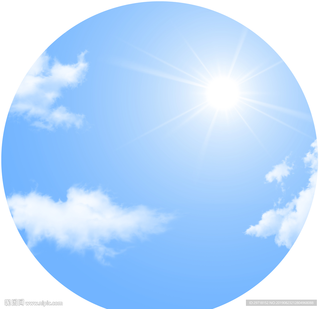 圆形蓝天白云图片