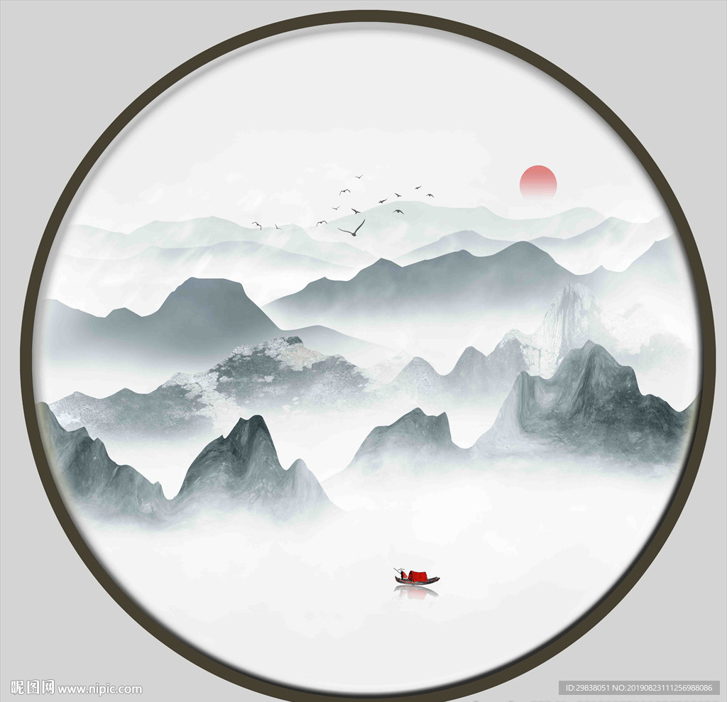 抽象圆形画