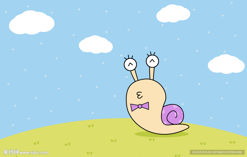 可爱小蜗牛背景图