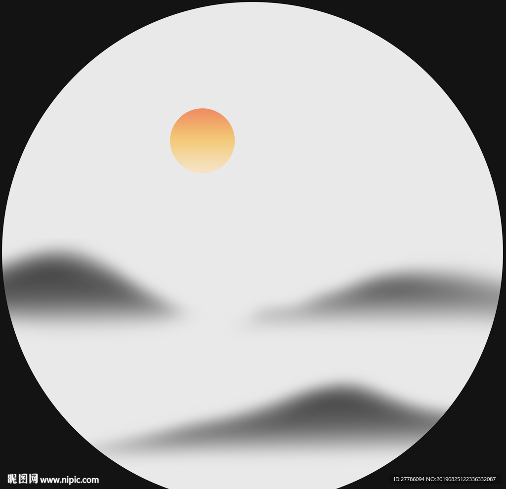 朦胧水墨画