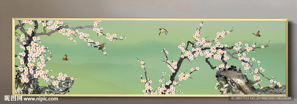 原创梅花花鸟无框装饰画壁画